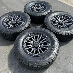 Brand New 20" Fuel Rebel Wheels For 8x165 (8x6.5) and 35" TOYO Open Country AT3s All Terrains