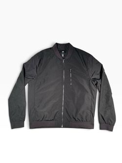 H&M Black Lightweight Full Zip Bomber Jacket with Chest Pocket