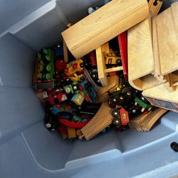 Large BRIO / Wooden Train Set – Tracks + Engines – Bulk Lot –