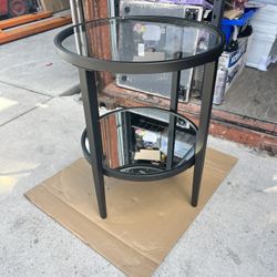 Blackened bronze Mirrored Side Table