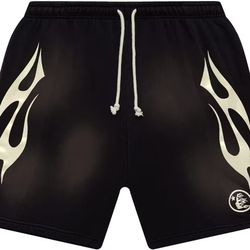 Hellstar Flame Shorts Black