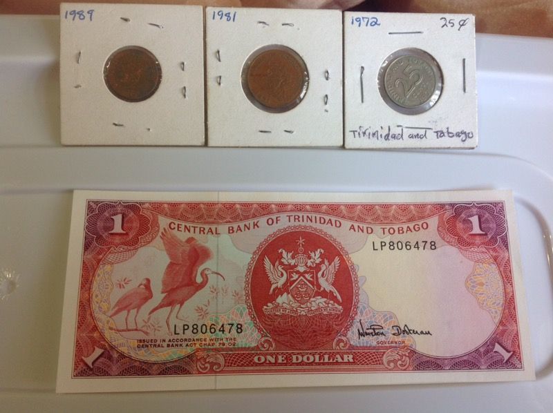 Central Bank of Trinidad and Tobago, Banknote & 3 coins
