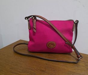 Dooney & Bourke Pink Canvas/ Leather Crossbody Bag