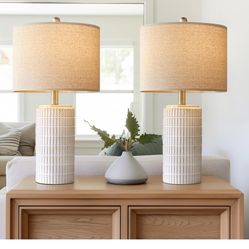 PoKat 23" Modern Ceramic Table Lamp Set of 2 