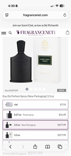 Cologne Creed green Irish tweed $225 OBO