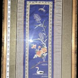 Framed Floral and Bird Artwork