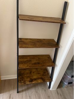 4-Tier Industrial Ladder Bookshelf