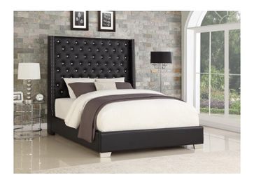 6 FEET TALL DIAMOND TUFTED KING SIZE LEATHER BED FRAME NEW