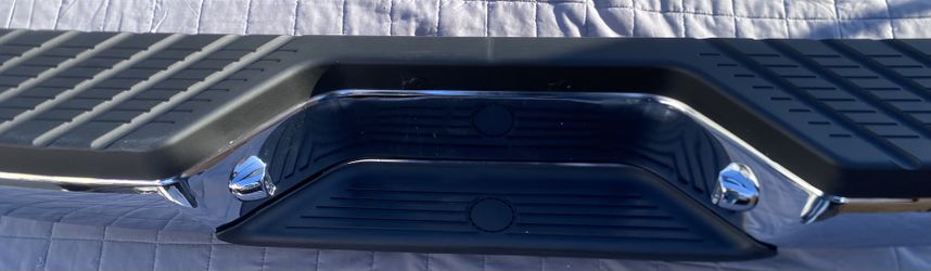 Compatible with 1 Nissan Frontier XE SE Models ONLY Rear Step Bumper Chrome Full Assy with Brackets, with Pads, with License Bulb & Bulb Brack