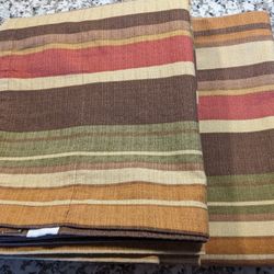 Pier 1 Striped Curtains /Drapes Red, Gold, Green