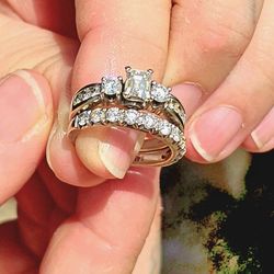 Wedding Ring Set With Band Total Weight 2ct. 