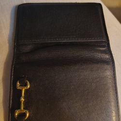 Gucci Calfskin Horsebit Card Holder Black