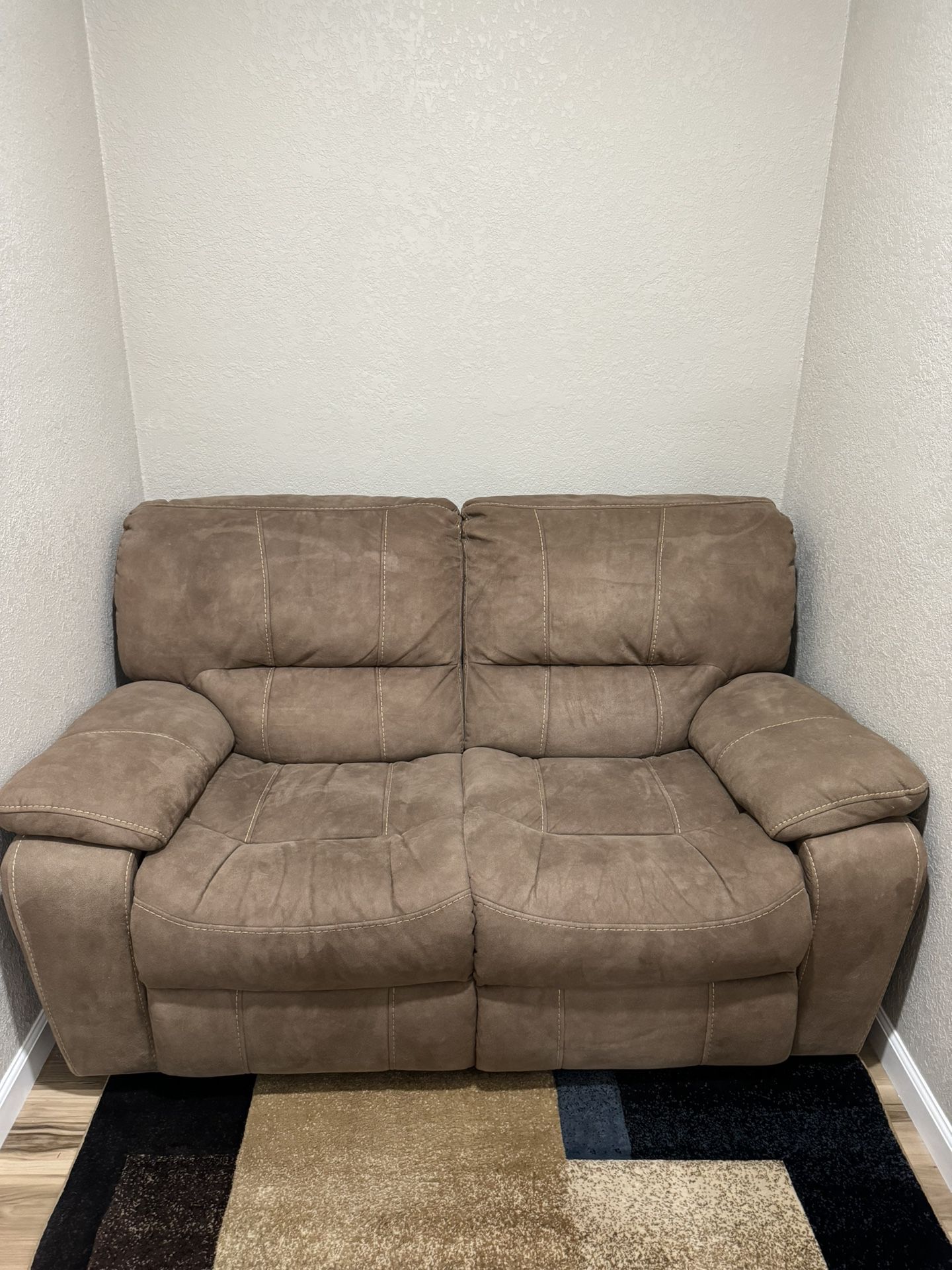 Love Seat With Double Recliners 