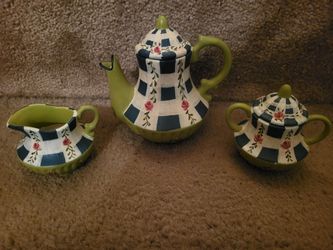 3 Pc. Jane Keltner Collectible Little Ceramic Tea Set Decor - New 