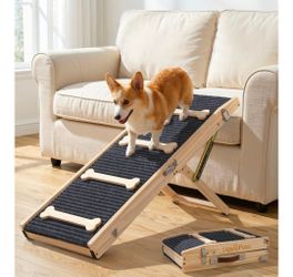 BRAND NEW-UNUSED-UNOPENED Upgraded Dog Ramp,foldable,    7 Adjustable Height from 2.4"-18.5", Portable Pet Steps w/Non-Slip Pad,