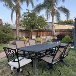 Outdoor Patio Dining Table Set With 6 Chairs