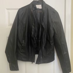 Women’s Black Faux Leather Biker Jacket 