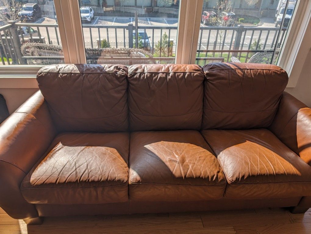 Brown Leather Couch