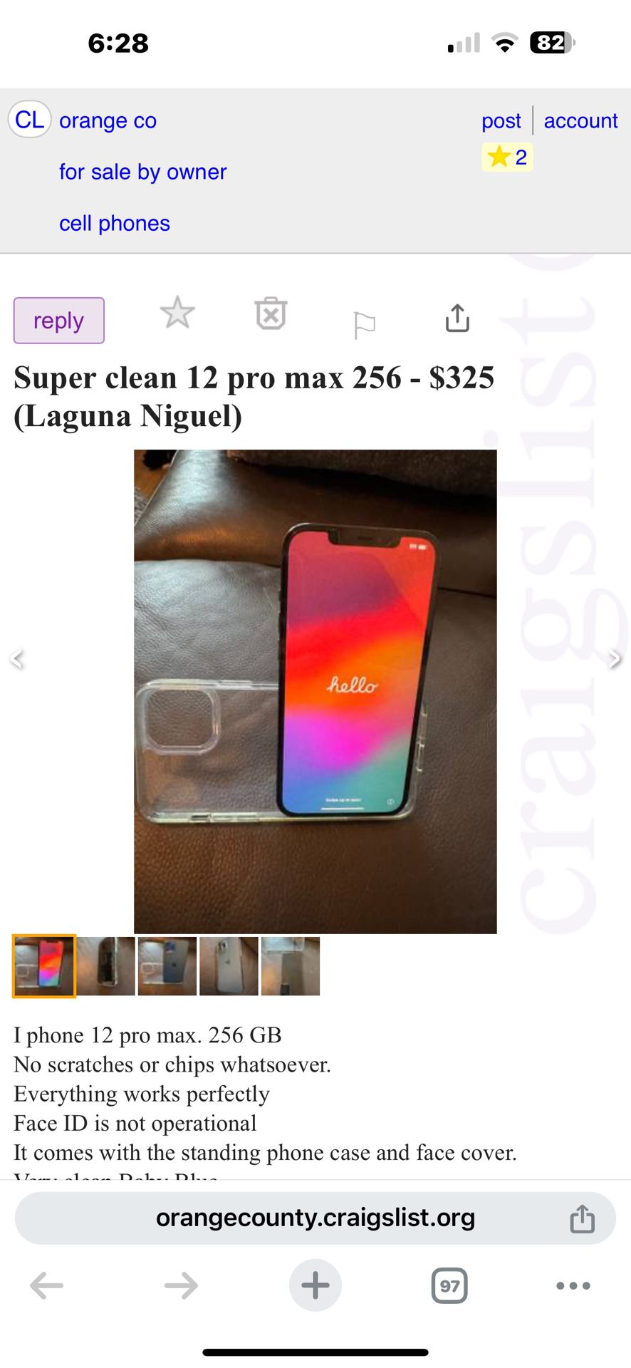Super clean unlocked 12 pro max 256 - $320 
