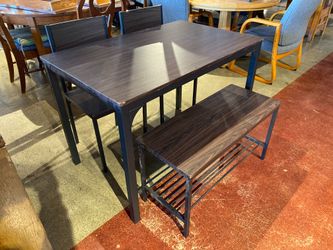 Intimate Dining Table with Matching Bench and Two Chairs