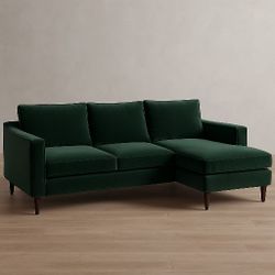 Dark Green Velvet Sofa