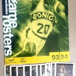 1993/94 Seattle Sonics Playoff Roster & Player Cards