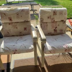 Four  (4) used Patio Sun Room Chairs. Cushions need replaced on some.