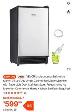 VEVOR Undercounter Built-In Ice Maker