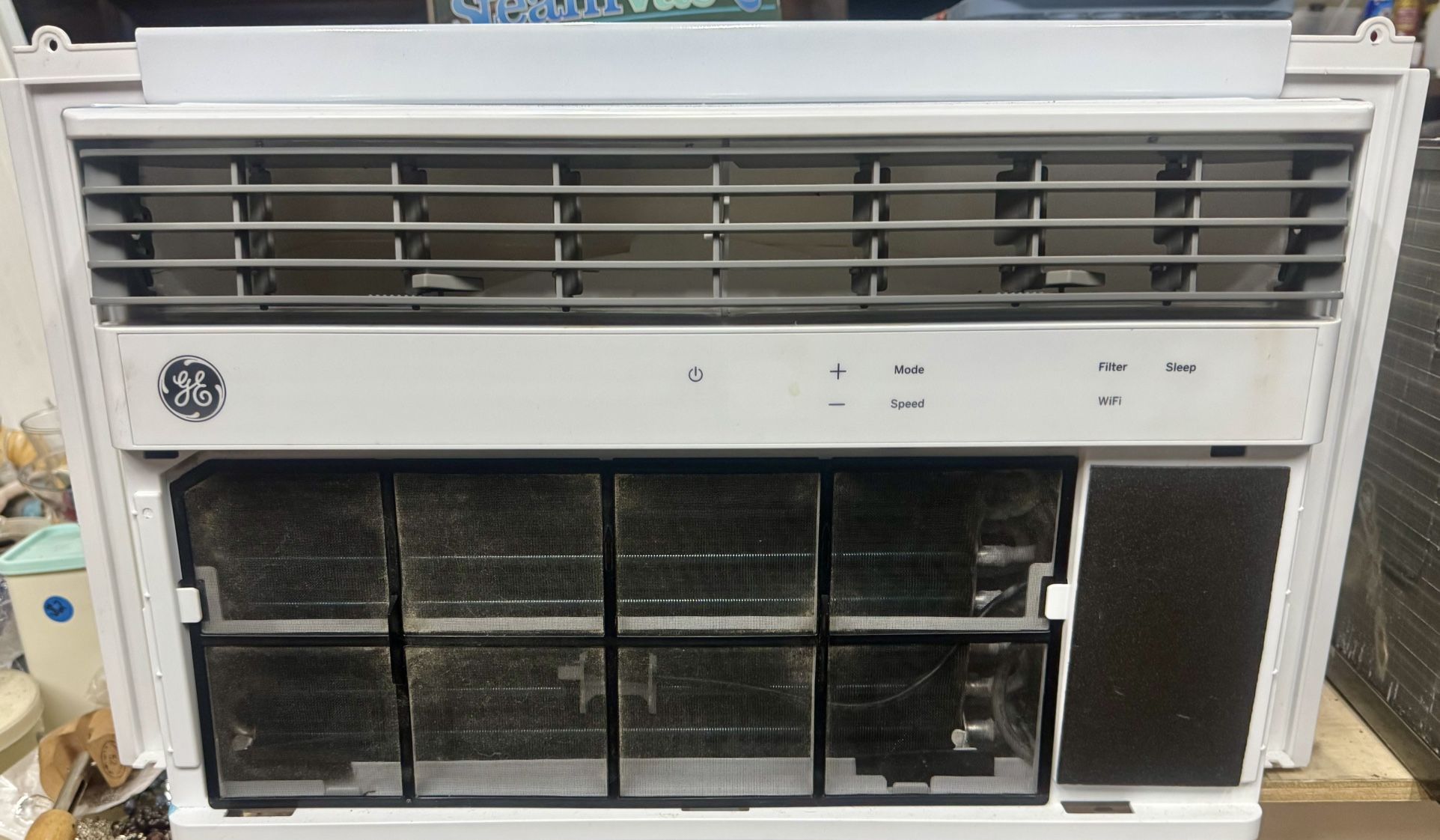 GE 8,000 BTU 115-Volt Smart Window Air Conditioner for 350 Sq. Ft. in White with Wi-Fi- USED