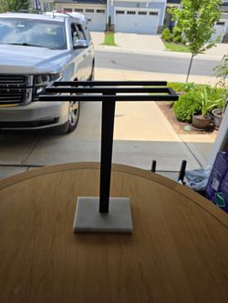 Tabletop Towel Rack – Black Iron & Marble Base | $10