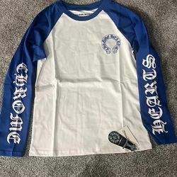 Chrome hearts white and blue long sleeve shirt