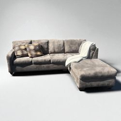 FREE DELIVERY- Dark Gray Sectional Sofa with Chaise (LIKE NEW)