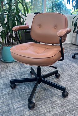 IKEA Genuine Leather Office Chair – Golden Brown