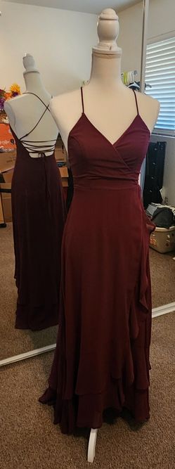 Burgundy Long Dress XS