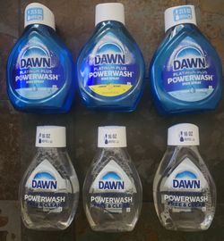 Dawn powerwash free and clear 16 oz $2.50 or platinum plus 21.5 oz $3
