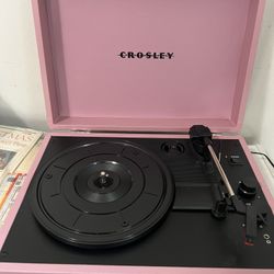 Pink Crosley Vinyl Record Player