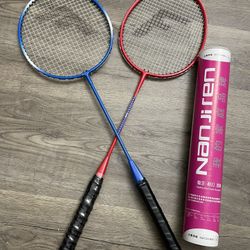 Badminton Rackets And 12 New Shuttle Cocks 