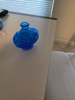 Blue Glass Decorative Vase
