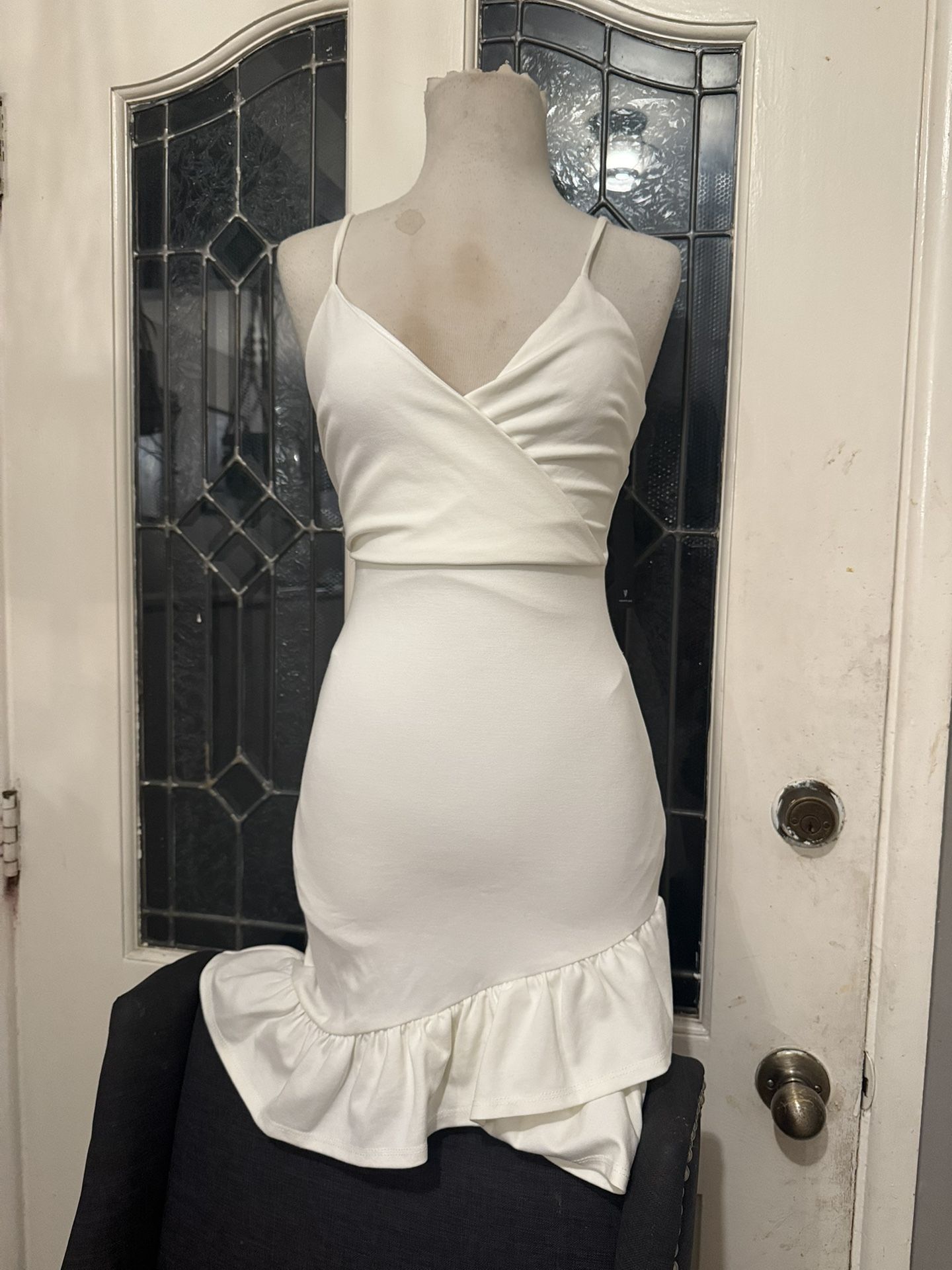 White Dress With Ruffles