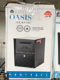 Oasis Classic Black Locking Parcel Mailbox
