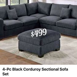 Sectional with ottoman brand set