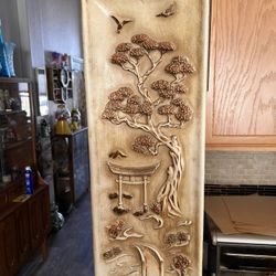 60S Ceramic Japanese Wall Hanging