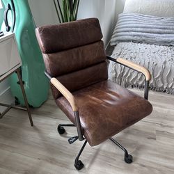 Genuine Leather Swivel Office Chair