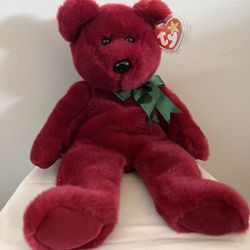 Teddy. The Beanie Baby, Rare Cranberry.
