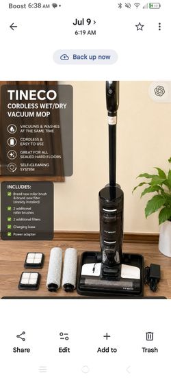 Tineco Cordless Wet/Dry Vacuum Mop with Extras