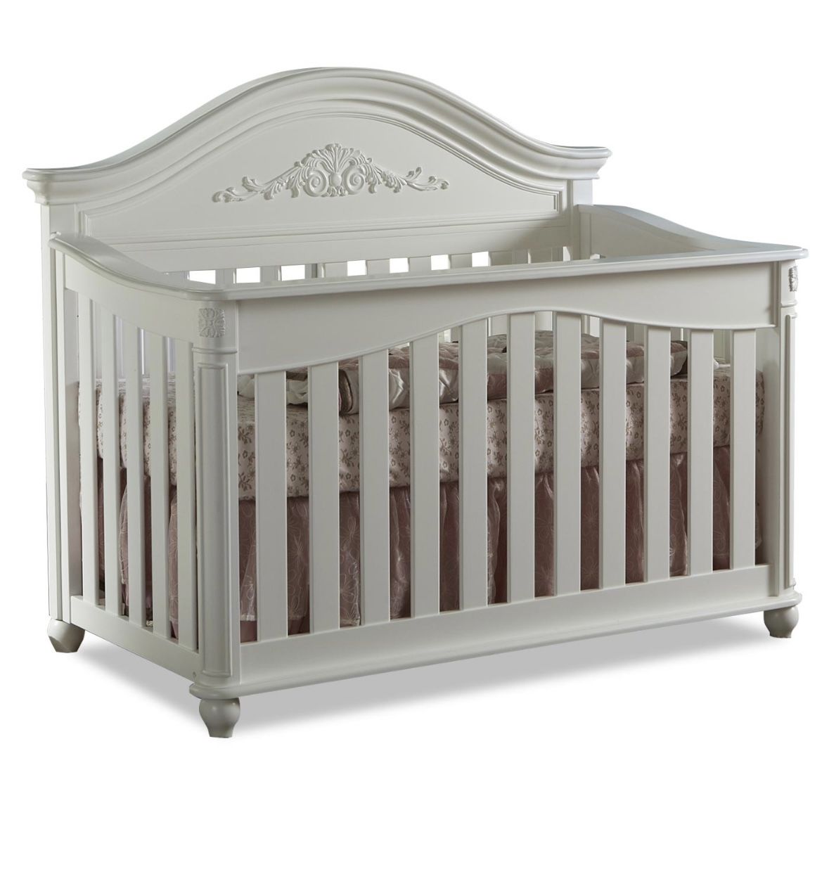 Beautiful Convertible Crib With Toddler Rail And A Mattress.