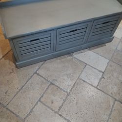 3 drawer wooden bench(no cushion)