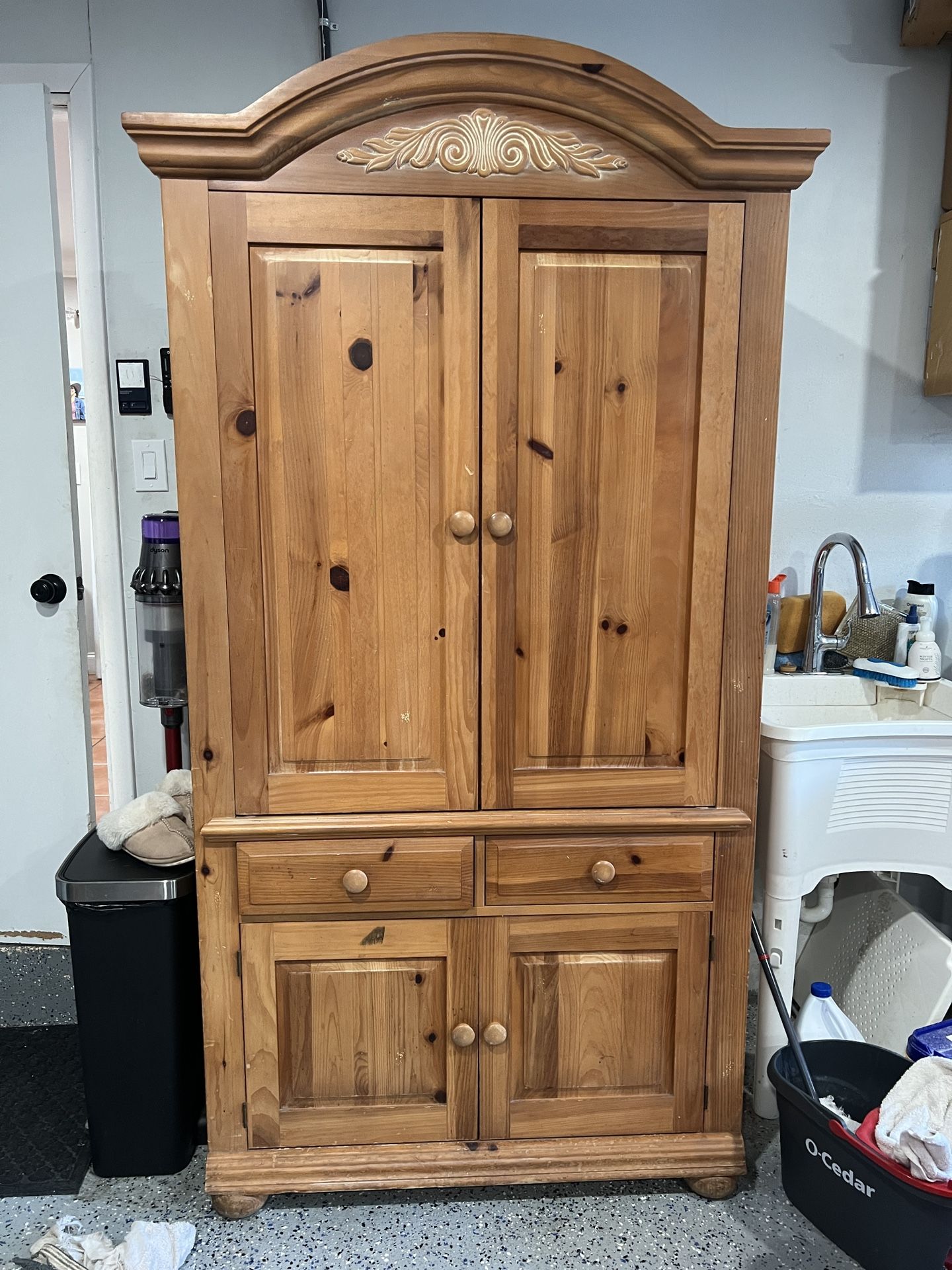 FREE - Wood Armoire TV cabinet with drawers