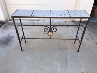 Indoor/Outdoor Iron table with Cantera stone top
