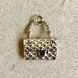 👜 Beautiful gold tone purse bag with handle pendant